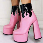 pink chunky boots boogzel apparel