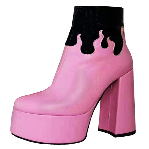 pink flame boots boogzel apparel