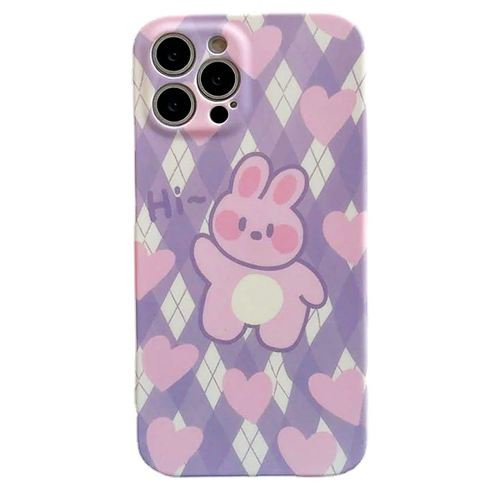 bunny lilac argyle iphone case boogzel apparel