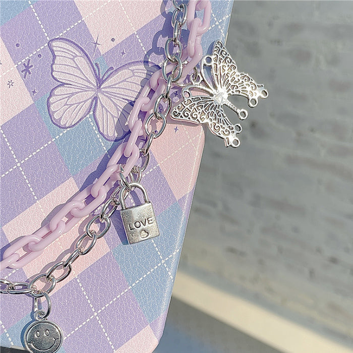 butterfly chain purple iphone case boogzel apparel