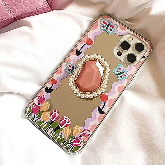 butterfly flower pearl iphone case boogzel apparel