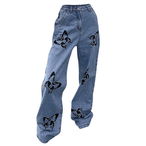 Butterfly Print Jeans