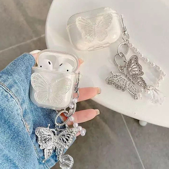 butterfly transparent airpods case boogzel apparel