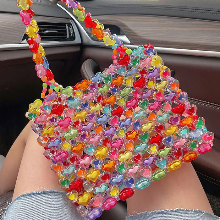 Candy Hearts Beaded Handbag boogzel apparel