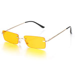 yellow rimless sunglasses boogzel apparel