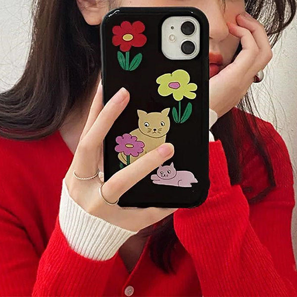 black flower iphone case boogzel apparel