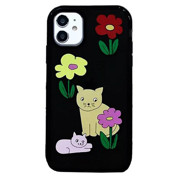 cat flower iphone case boogzel apparel