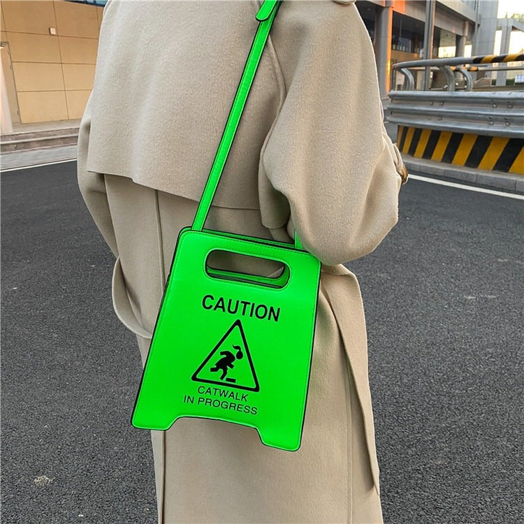 Caution Catwalk in Progress Neon Handbag Neon Handbag | BOOGZEL APPAREL