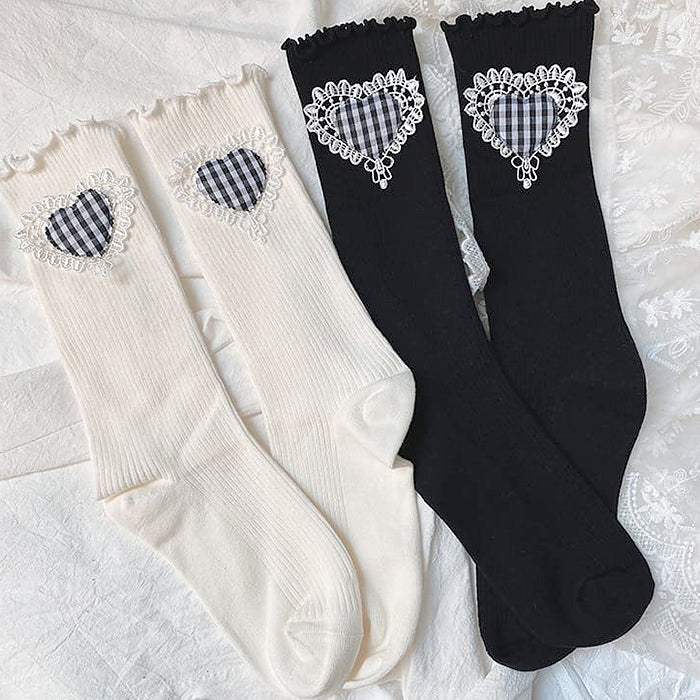 checker heart socks boogzel apparel