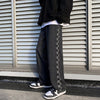 Checker Print Wide-Leg Jeans - Aesthetic Outfits - Boogzel Clothing