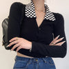 checkerboard collar top boogzel apparel