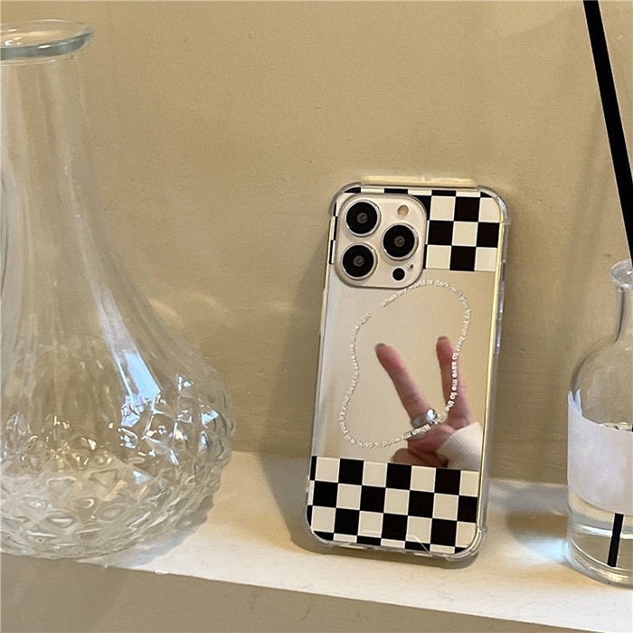 checkerboard mirror iphone case boogzel apparel