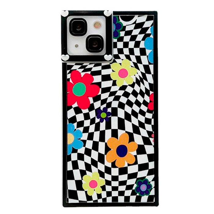 checkerboard flower iphone case boogzel apparel