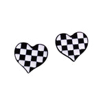 checkered heart earrings boogzel apparel