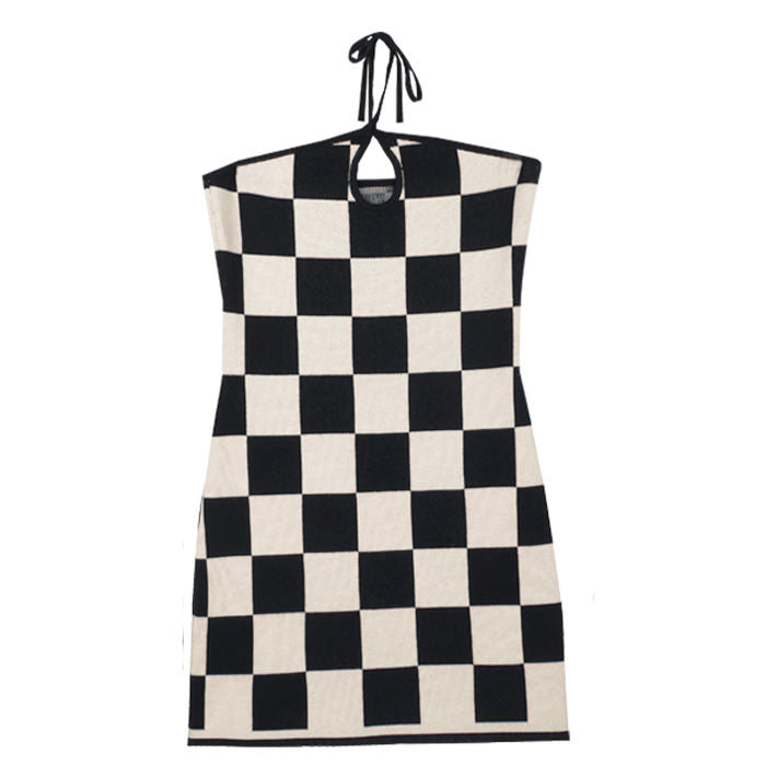 checkered knit dress boogzel apparel