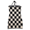 checkered knit dress and cardigan boogzel apparel