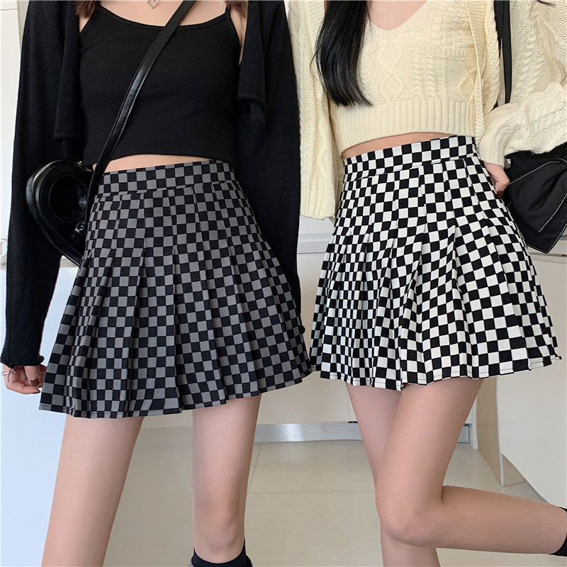 aesthetic checker skirt boogzel apparel