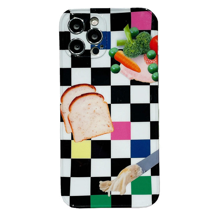 checkered toast iphone case boogzel apparel