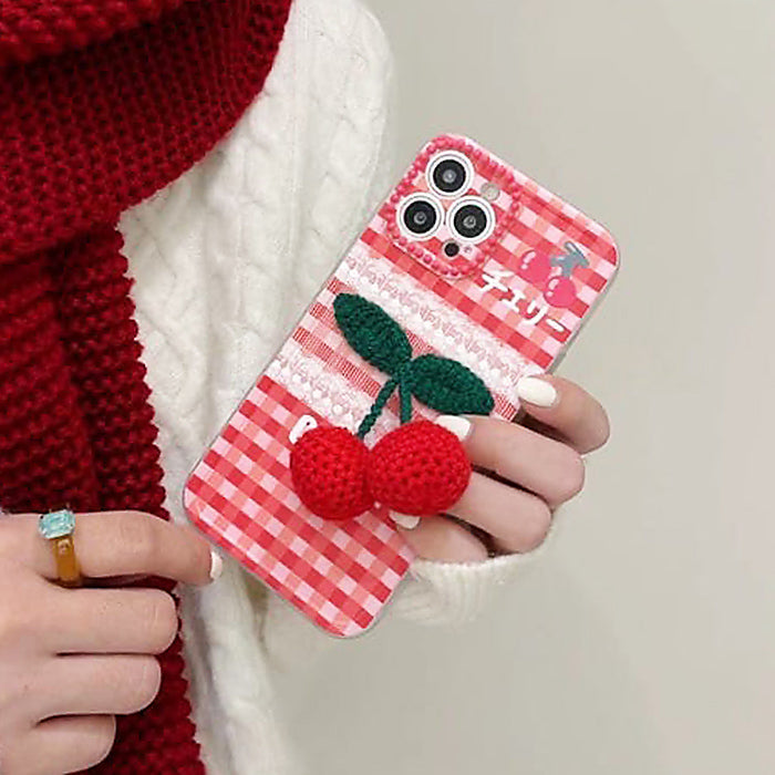 cherry knitted iphone case boogzel apparel