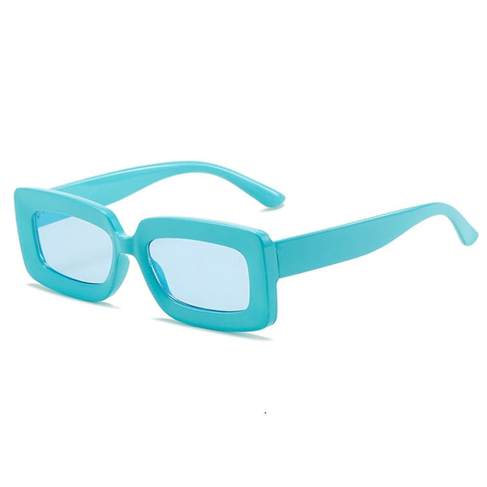 blue chunky rectangle sunglasses shop