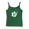 Aesthetic tank top with a black hibiscus flower on the front - boogzel clothing
