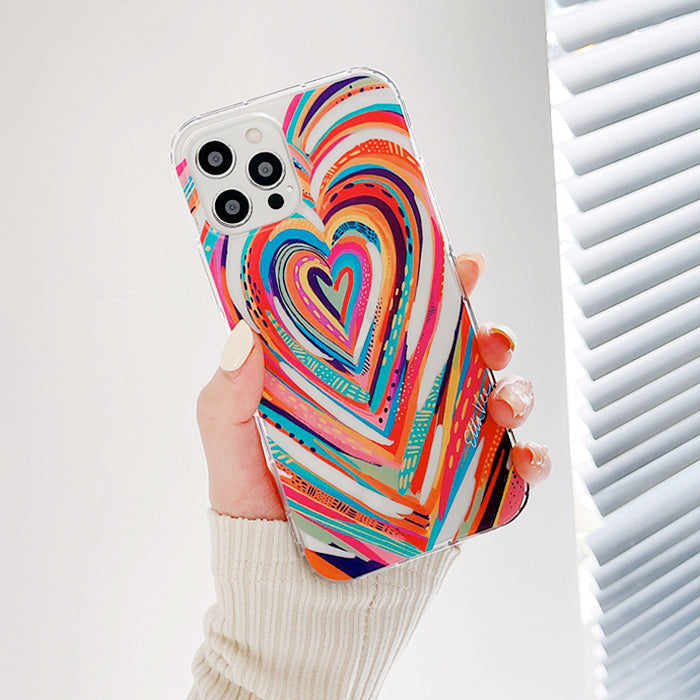 colorful heart phone case boogzel apparel