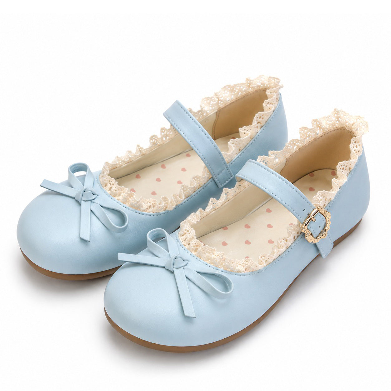 Coquette-Lace-Trim-Mary-Jane-Flats-baby-blue-Boogzel-Clothing