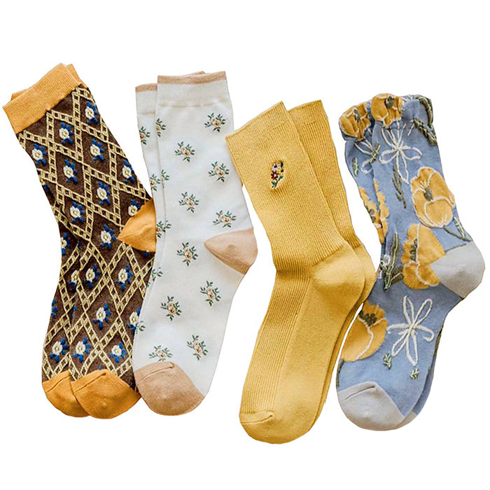 cottagecore embroidered socks boogzel apparel
