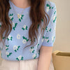 blue floral cottagecore tshirt boogzel apparel