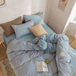 blue plaid aesthetic bedding set boogzel apparel