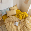 yellow plaid aesthetic bedding set boogzel apparel