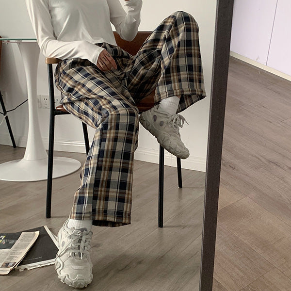 Cozy Up Plaid Trousers Boogzel Clothing
