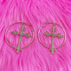 Crystal Cross Hoop Earrings