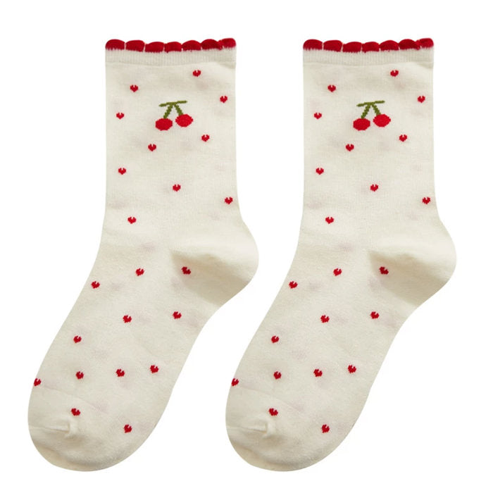 cherry embroidered socks boogzel apparel