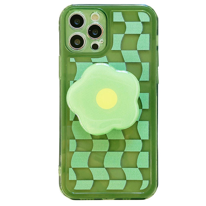 green flower checkered iphone case boogzel apparel