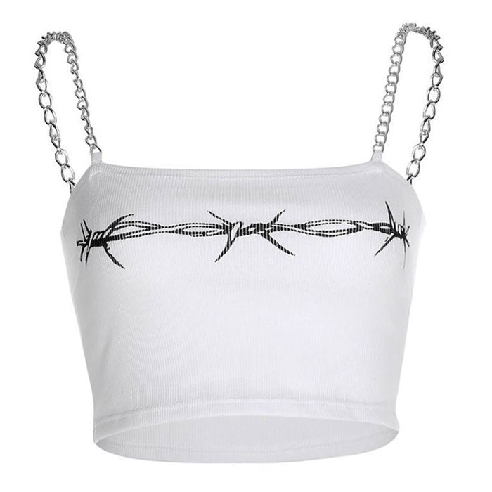 white chain straps top boogzel apparel