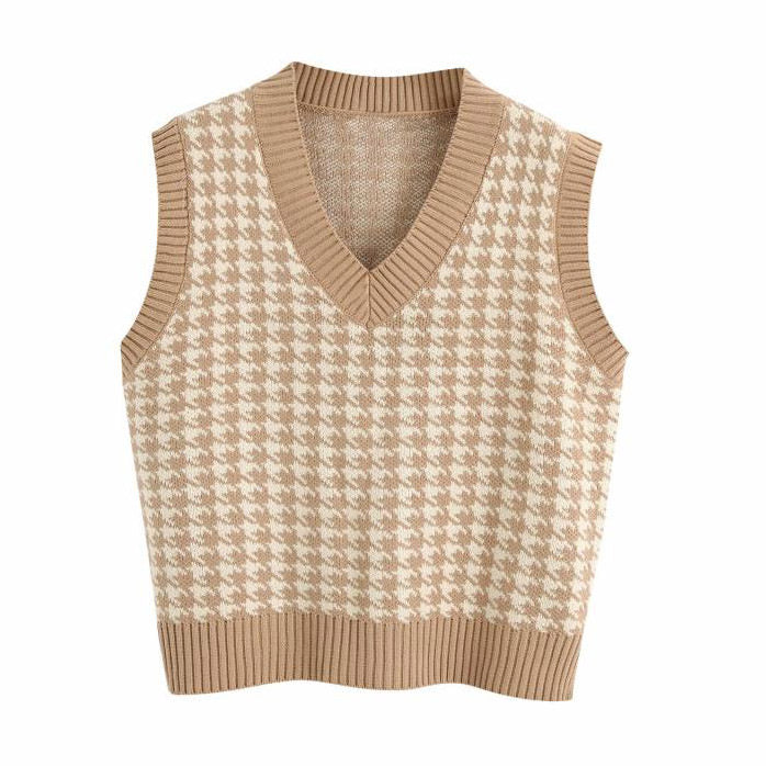 Dogtooth Check Vest