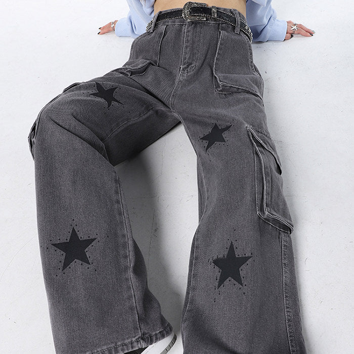 Downtown Girl Star Baggy Jeans | BOOGZEL CLOTHING – Boogzel Clothing