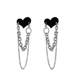 egirl heart chain earrings boogzel apparel