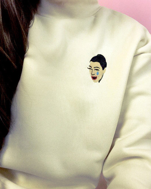 kimoji sweatshirt beige shop boogzel apparel free shipping 