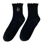 black flower socks boogzel apparel