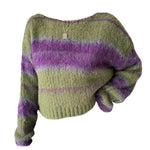 fuzzy striped sweater boogzel apparel