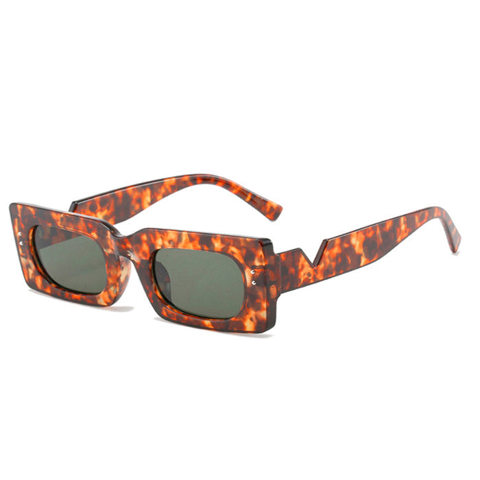 leopard rectangle sunglasses boogzel apparel