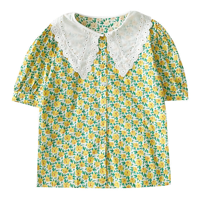 collar floral blouse boogzel apparel