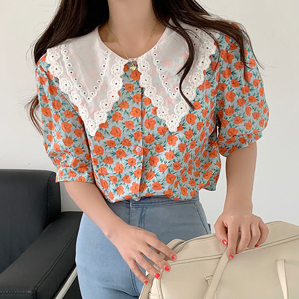 floral collar shirt boogzel apparel