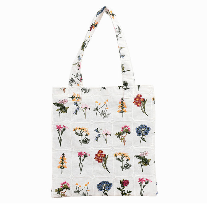floral embroidered tote bag boogzel apparel