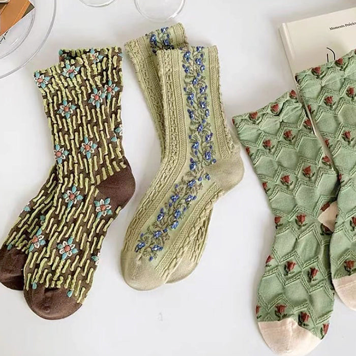 floral embroidery socks boogzel apparel