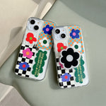 flower checkered iphone case