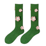 flower embroidery knee socks boogzel apparel