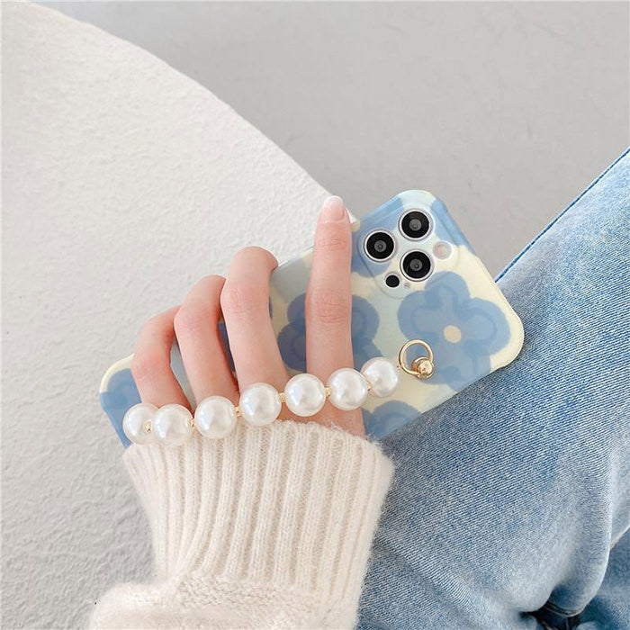 flower pearl chain iphone case boogzel apparel